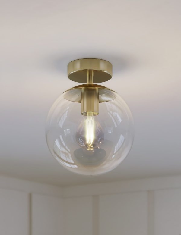 MS Collection Aurora Flush Ceiling Light Polished Brass Polished Brass