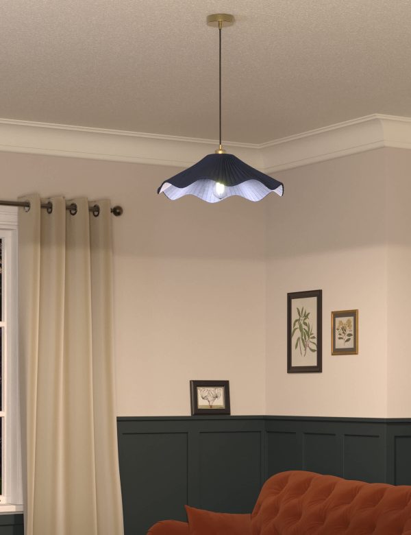 MS Collection Chloe Pendant Ceiling Light Navy Navy