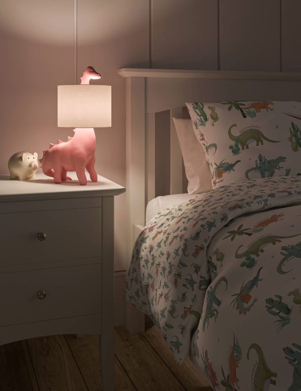 MS Collection Dinosaur Table Lamp Pink PinkGreen