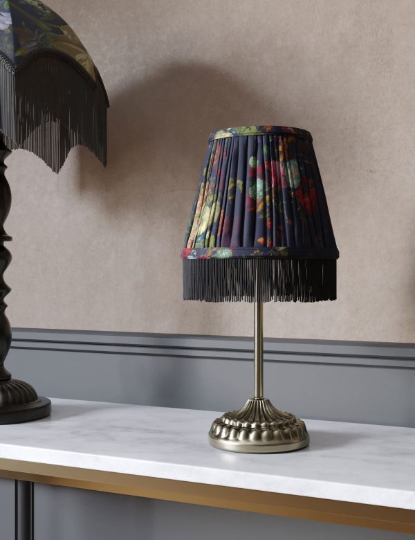 MS X National Gallery Floral Pleated Rechargeable Table Lamp Multi Multi