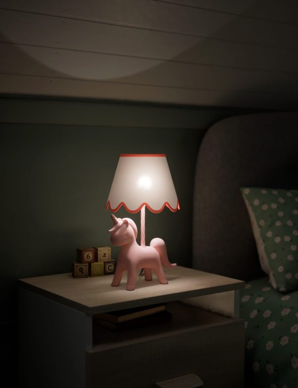 MS Collection Unicorn Table Lamp Pink Pink