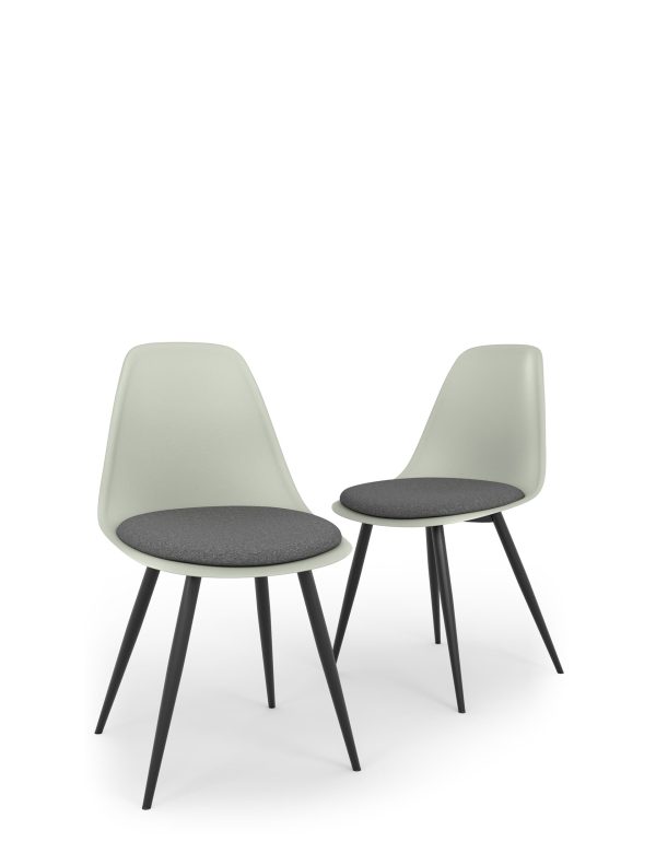 MS Collection Set of 2 Arnie Dining Chairs Mid Grey Mid Grey