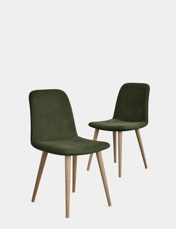 MS Collection Set of 2 Hive Dining Chairs Moss Green Moss Green