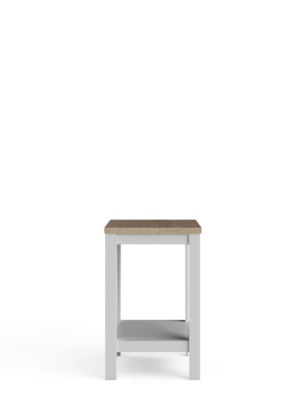 MS Collection Salcombe Side Table Light Grey Light Grey