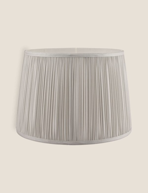 Laura Ashley Hemsley Pleated Lamp Shade Silver Silver