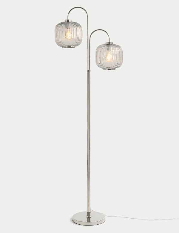 MS Collection Amelia Ridged Floor Lamp Clear Clear