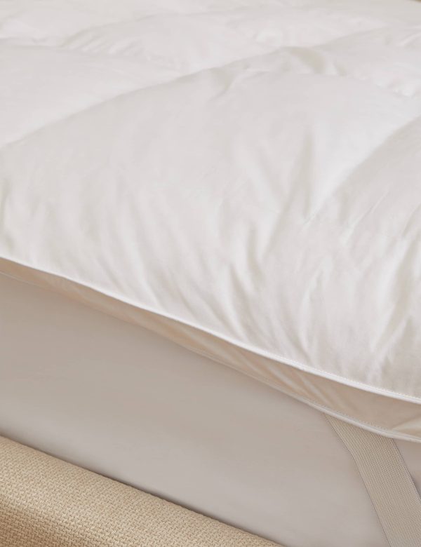 MS Collection Duck Feather Down Mattress Topper SGL White White