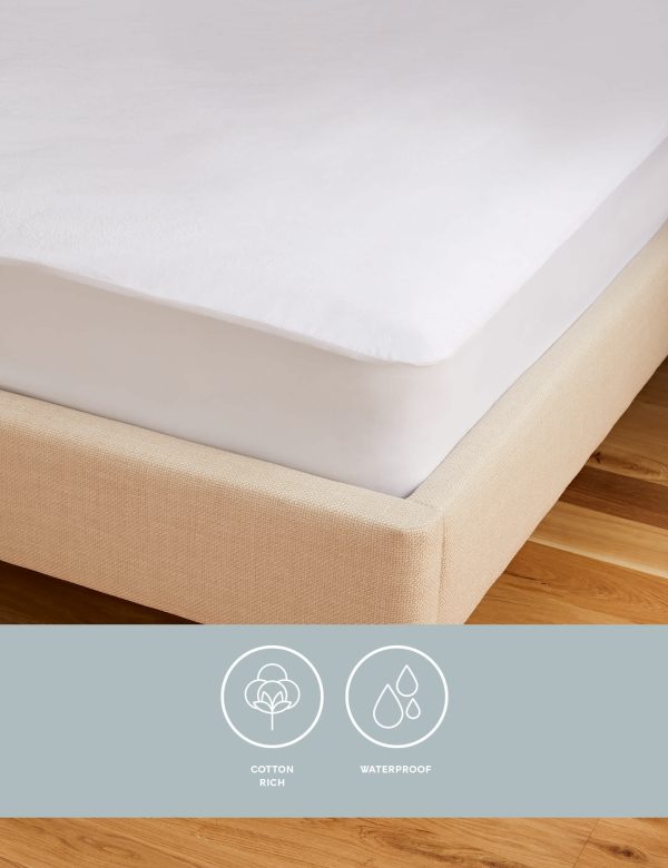 Sleep Solutions Terry Waterproof Mattress Protector 5FT White White