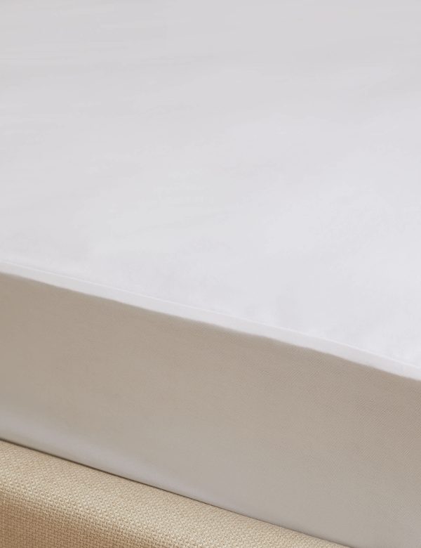 Sleep Solutions Pure Cotton Jersey Waterproof Extra Deep Mattress Protector DBL White White