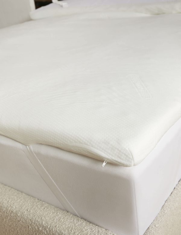 Sleep Solutions Memory Foam Contour 4cm Mattress Topper   5FT   White White