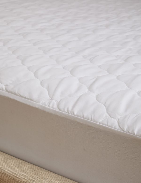 Sleep Solutions Quilted Waterproof Mattress Protector DBL White White