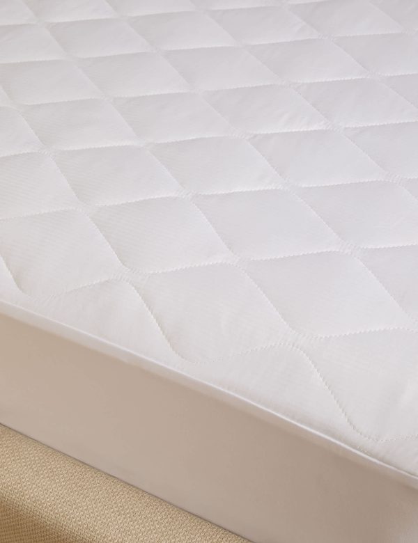 MS Collection Simply Protect Mattress Protector DBL White White