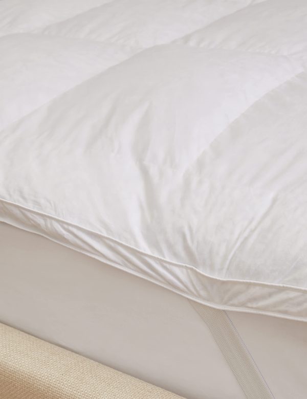 MS Collection Goose Feather Down Mattress Topper DBL White White