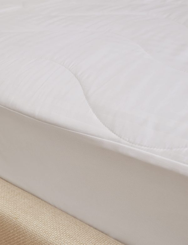 MS Collection Supremely Washable Extra Deep Mattress Protector DBL White White