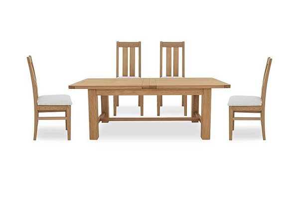 Augusta Large Rectangular Extending Dining Table and 4 Wooden Slatted Back Chairs