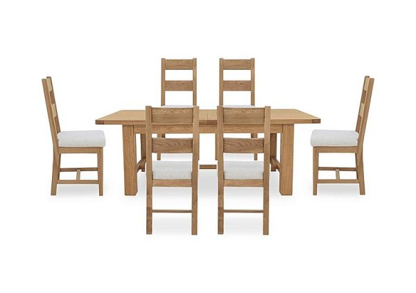 Augusta Large Rectangular Extending Dining Table and 6 Wooden Ladderback Chairs