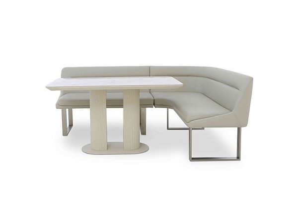 Avorio Fixed Dining Table and Right Hand Facing Corner Bench Set