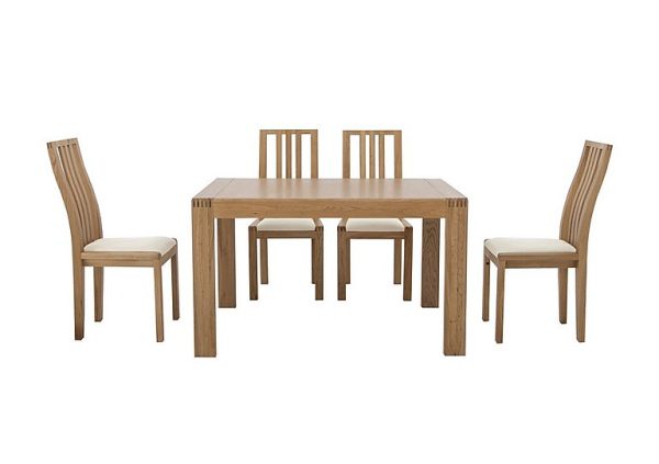 Ercol Bosco Small Extending Dining Table and 4 Slatted Chairs