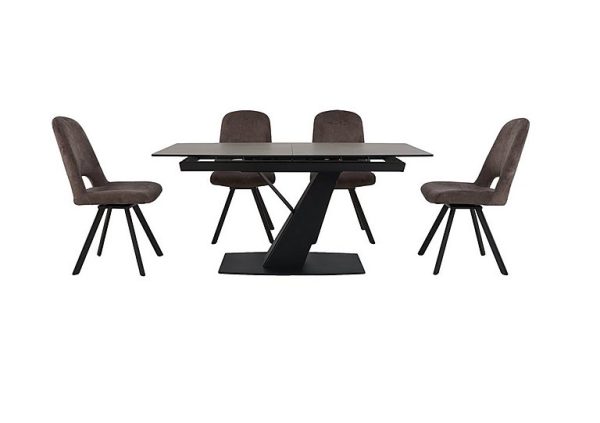 Enterprise Dining Table and 4 Swivel Side Chairs Set