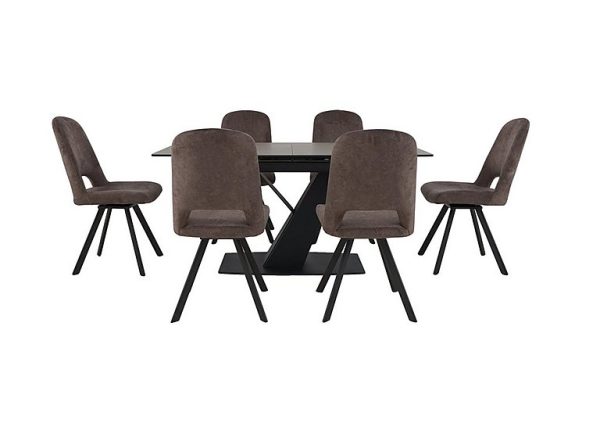 Enterprise Dining Table and 6 Swivel Side Chairs Set