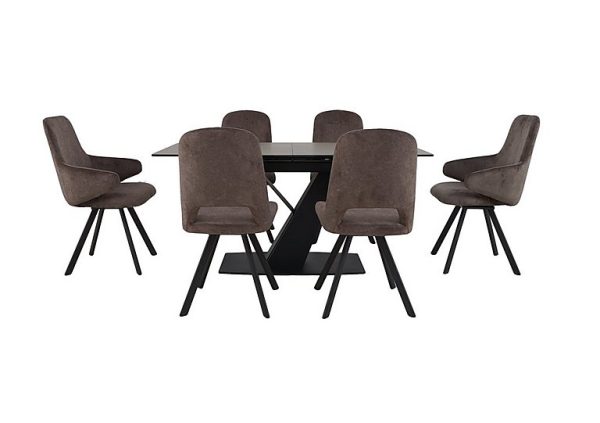 Enterprise Dining Table 4 Swivel Side Chairs and 2 Swivel Arm Chairs Set