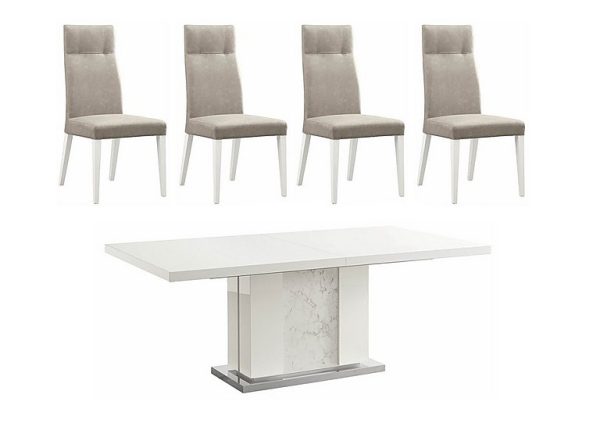 ALF Fascino Extending Dining Table and 4 Faux Leather Chairs