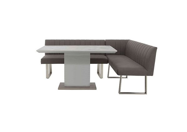 Grigio Fixed Dining Table and Right Hand Facing Corner Bench Set