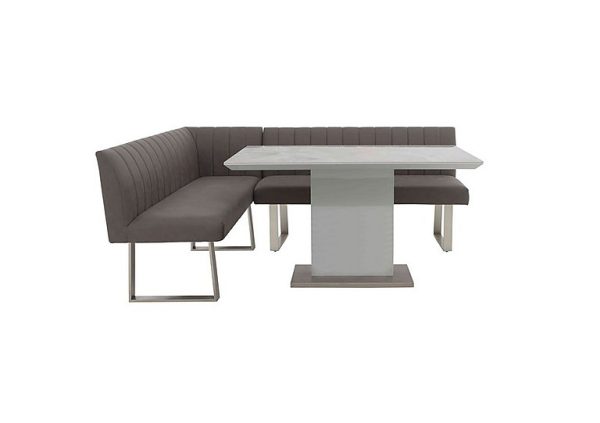 Grigio Fixed Dining Table and Left Hand Facing Corner Bench Set