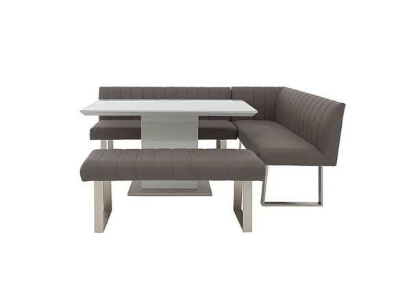 Grigio Fixed Dining Table Right Hand Facing Corner Bench and Small Standard Bench Set