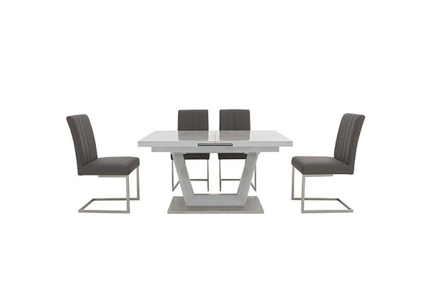 Grigio Small Extending Dining Table and 4 Chairs