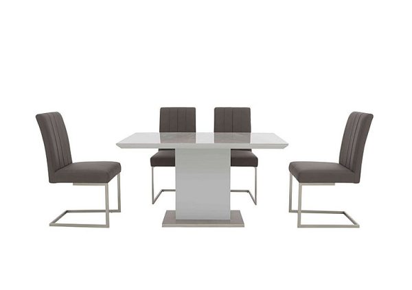 Grigio Fixed Dining Table and 4 Chairs