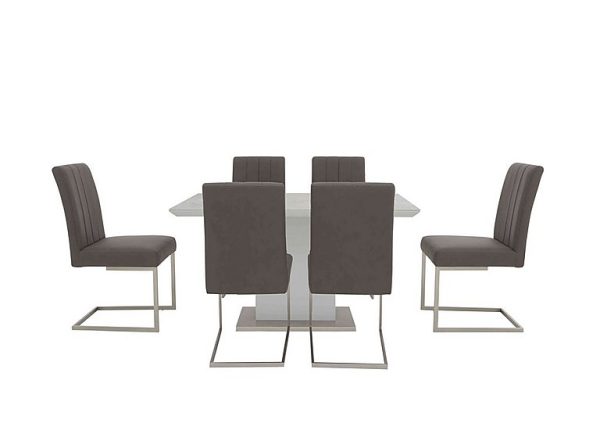 Grigio Fixed Dining Table and 6 Chairs