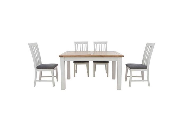 Furnitureland Hamilton Rectangular Extending Dining Table and 4 Wooden Chairs