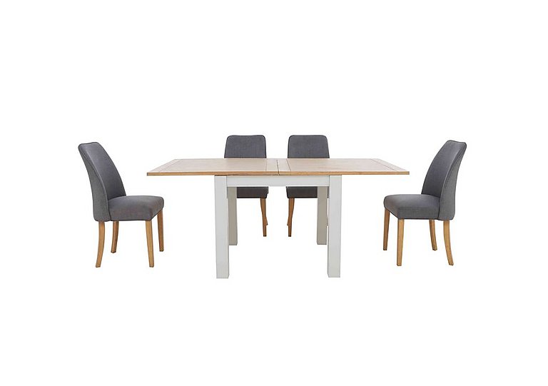 Furnitureland Hamilton Flip Top Dining Table and 4 Fabric Chairs