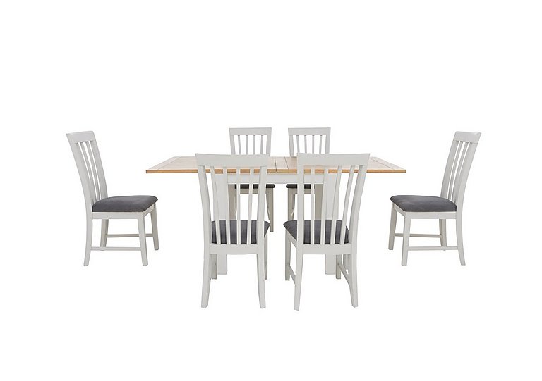 Furnitureland Hamilton Flip Top Dining Table and 6 Wooden Chairs