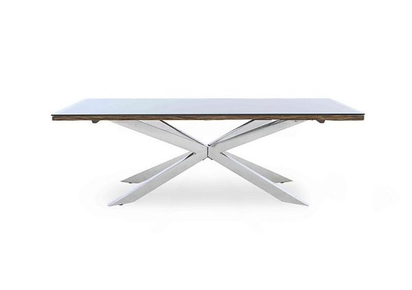 Kiara Large Rectangular Dining Table with Chrome Legs