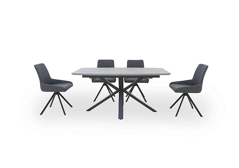 Matteo Extending Dining Table with 4 Faux Leather Chairs