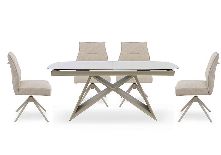 Mirage Large Extending Dining Table and 4 Swivel Chairs