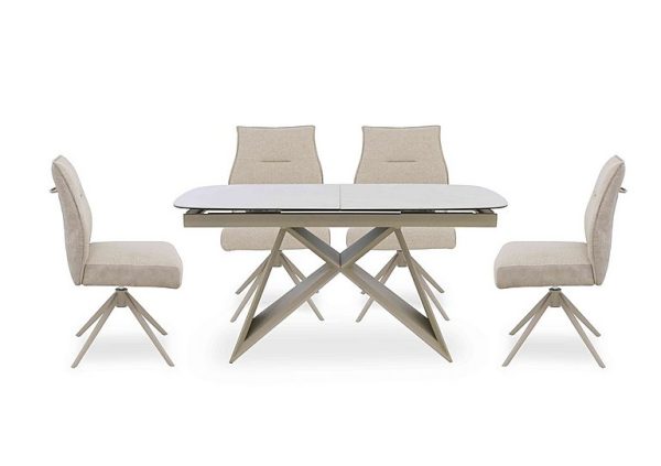 Mirage Small Extending Dining Table and 4 Swivel Chairs