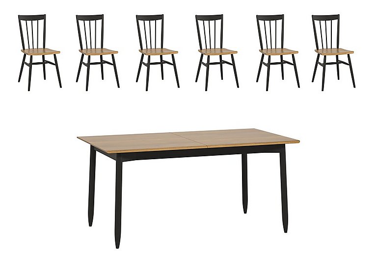 Ercol Monza Medium Extending Dining Table and 6 Chairs