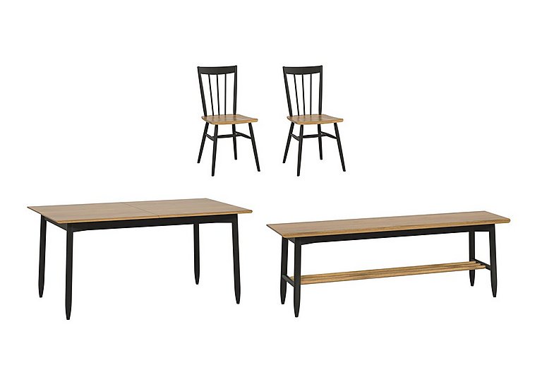 Ercol Monza Medium Extending Dining Table 2 Chairs and Bench