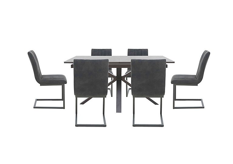 Moon Pop Up Extending Dining Table and 6 Cantilever Chairs Set