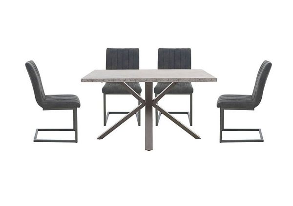 Moon Compact Dining Table and 4 Cantilever Chairs