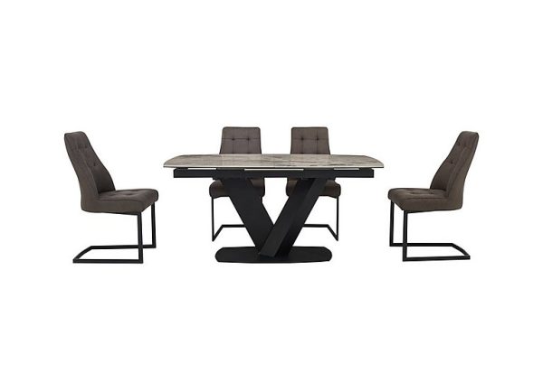 Merlin Large Extending Dining Table with 4 Chairs Set