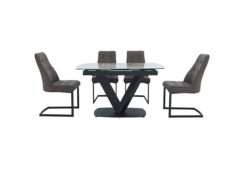 Merlin Small Extending Dining Table with 4 Chairs Set