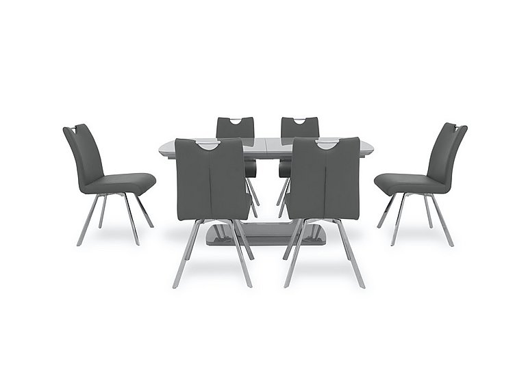 Nadal Extending Dining Table and 6 Swivel Chairs