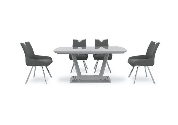 Nadal Extending Dining Table and 4 Swivel Dining Arm Chairs