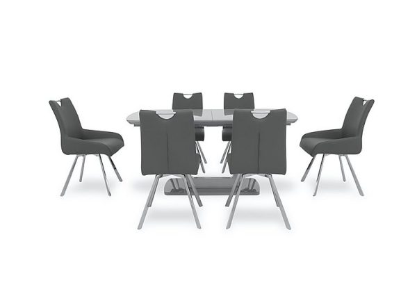 Nadal Extending Dining Table 4 Swivel Chairs and 2 Swivel Arm Chairs