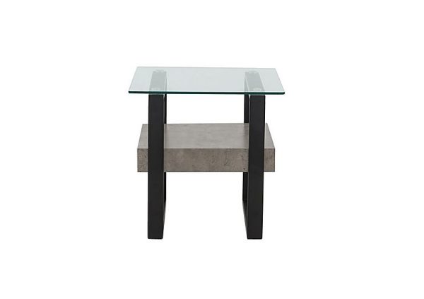 Odense Glass Lamp Table with Black Legs