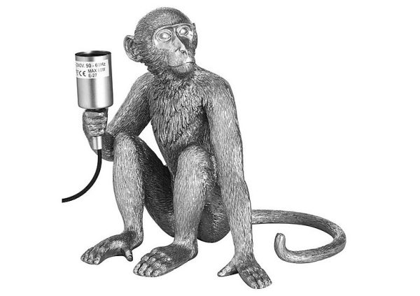 Ringo The Monkey Silver Table Lamp